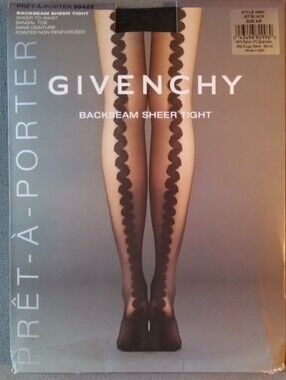 NWT Givenchy novelty backseam stocking, Size A/B